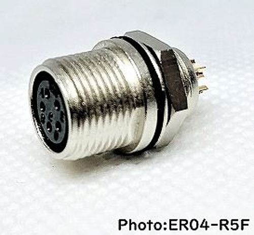 注目>多治見無線電機　小形防水丸形コネクタ（レセプタクル）　ピンコンタクト　ER04-R2M