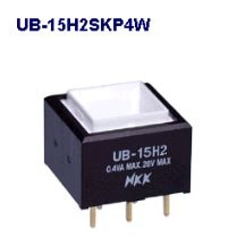 注目>NKKスイッチズ　照光押ボタンスイッチ　UB-15H2SKP4W