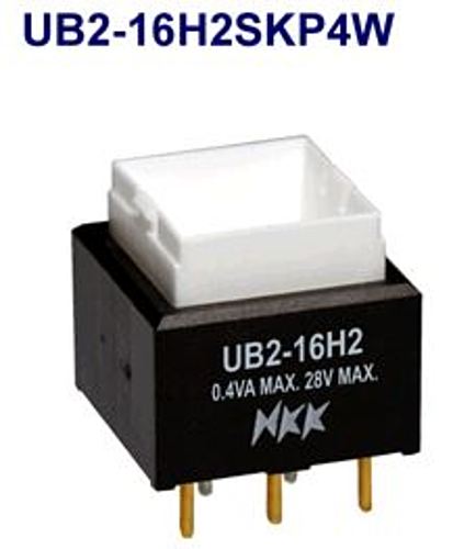 注目>NKKスイッチズ　照光式押ボタンスイッチ　UB2-16H2SKP4W