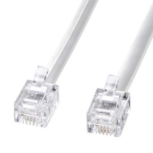 サンワサプライ モジュラーケーブル(白) TEL-N1-5N2「在庫掲載」