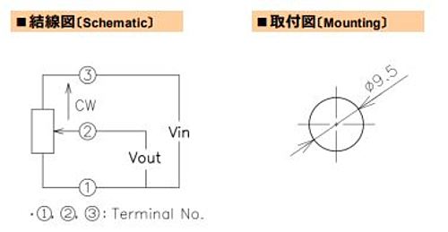 緑測器　接触式回転角度センサ　CP-2FBJ-6 1Kｵｰﾑ