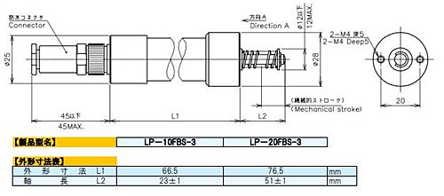 緑測器　接触式リニアセンサ　LP-20FBS-3 2Kｵｰﾑ