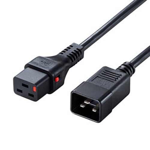 サンワサプライ　抜け防止ロック電源コード　APW15-C20C19LK05「在庫掲載」