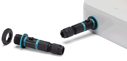 タカチ電機工業　THB381E型 パネルマウント マイクロ防水中継コネクタ　THB381E-3P-8
