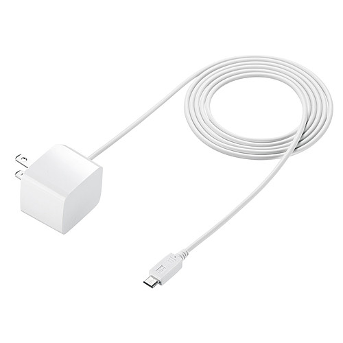 サンワサプライ microUSBケーブル一体型AC充電器(2.1A・ホワイト) ACA-IP45W「在庫掲載」