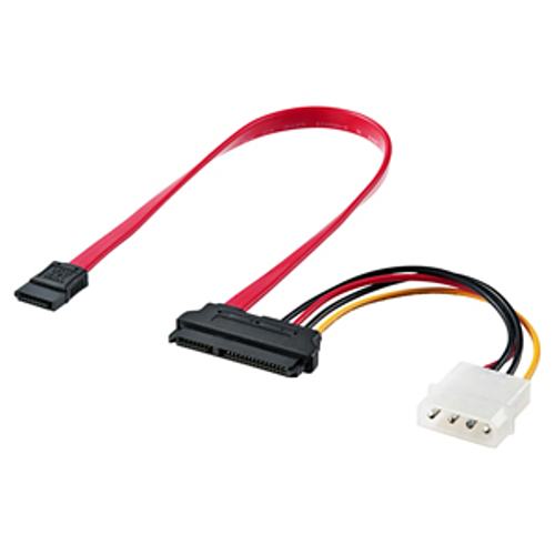 サンワサプライ 電源コネクタ一体型SATAケーブル(0.3m) TK-PWSATA7-03「在庫掲載」