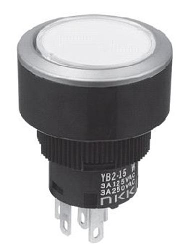 NKKスイッチズ　照光式押ボタンスイッチ　YB2-16CWCPG4