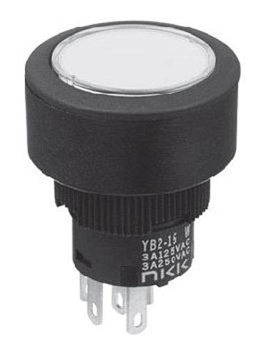 NKKスイッチズ　照光式押ボタンスイッチ　YB2-15CWCKG4