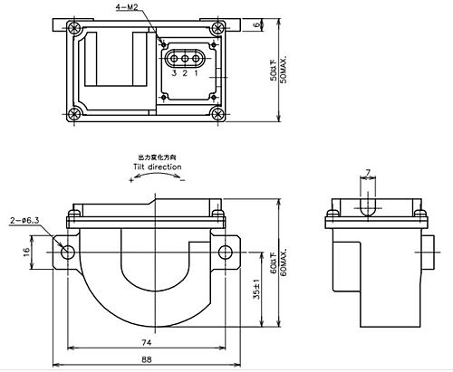緑測器　接触式傾斜角センサ　7450POT