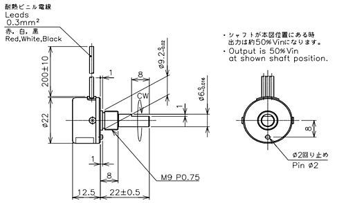 緑測器　無接触式回転角度センサ　CP-20H