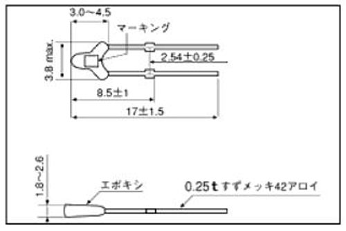 SEMITEC　APサーミスタ（超高精度サーミスタ）　203AP-2