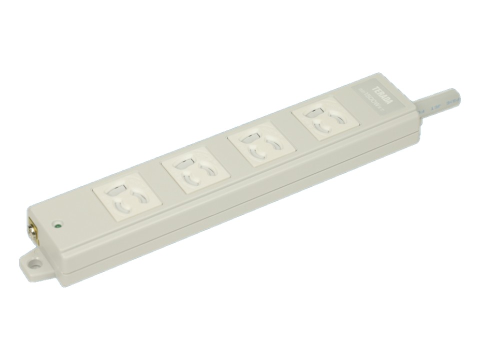 TERADA　シャッター付一般プラグ抜止OAタップ4口3M白　SLT453W