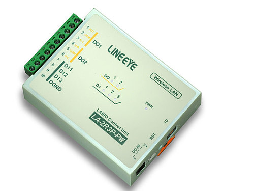 ラインアイ　無線LAN接続型デジタルIOユニット　リレー（1c接点）2出力/ドライ接点3入力　LA-2R3P-PW