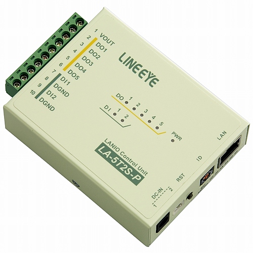 ラインアイ　LAN接続型デジタルIOユニット　オープンコレクタ5出力/ドライ接点2入力　LA-5T2S-P