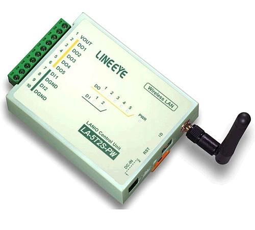 ラインアイ　無線LAN接続型デジタルIOユニット　オープンコレクタ5出力/ドライ接点2入力　LA-5T2S-PW2　