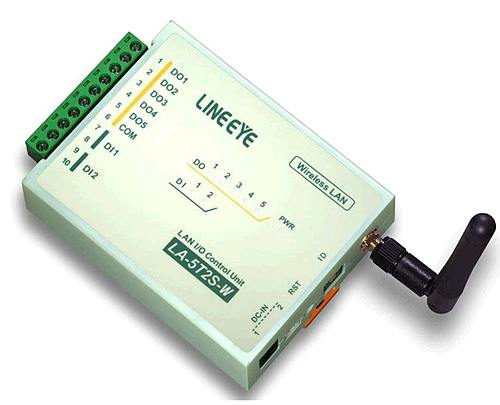 ラインアイ　無線LAN接続型デジタルIOユニット　オープンコレクタ5出力/フォトカプラ絶縁2入力　LA-5T2S-W2　