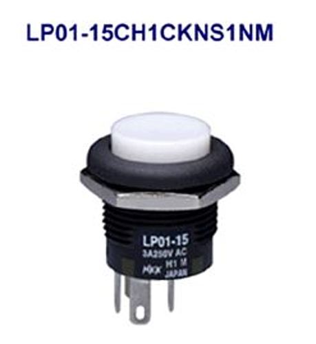 注目>NKKスイッチズ　照光式押ボタンスイッチ　LP01-15CH1CKNS1NM