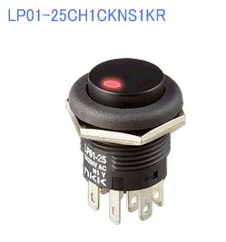 注目>NKKスイッチズ　照光式押ボタンスイッチ　LP01-25CH1CKNS1KR