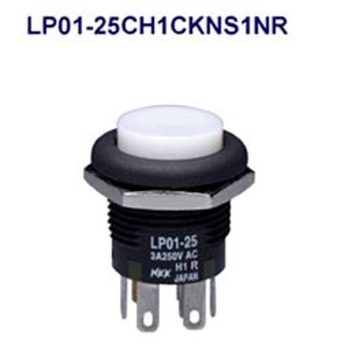 注目>NKKスイッチズ　照光式押ボタンスイッチ　LP01-25CH1CKNS1NR