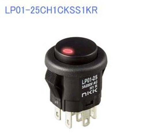 注目>NKKスイッチズ　照光式押ボタンスイッチ　LP01-25CH1CKSS1KR