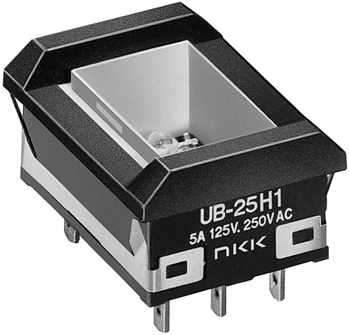 注目>NKKスイッチズ　照光押ボタンスイッチ　UB-26H2NBKG4RM