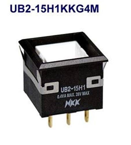 注目>NKKスイッチズ　照光式押ボタンスイッチ　UB2-15H1KKG4M