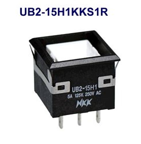 注目>NKKスイッチズ　照光式押ボタンスイッチ　UB2-15H1KKS1R