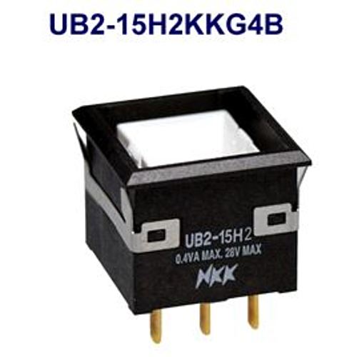 注目>NKKスイッチズ　照光式押ボタンスイッチ　UB2-15H2KKG4B