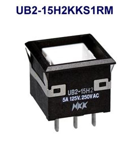注目>NKKスイッチズ　照光式押ボタンスイッチ　UB2-15H2KKS1RM