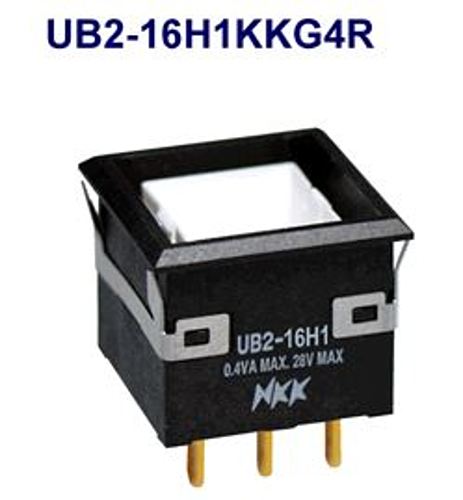 注目>NKKスイッチズ　照光式押ボタンスイッチ　UB2-16H1KKG4R