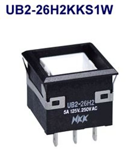 注目>NKKスイッチズ　照光式押ボタンスイッチ　UB2-26H2KKS1W