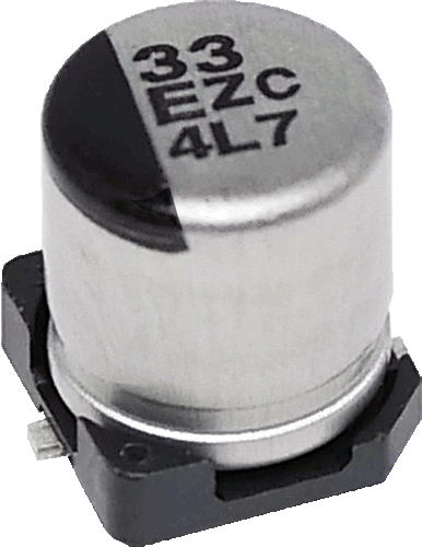 パナソニック　導電性高分子ハイブリッドアルミ電解コンデンサ　ZCシリーズ　EEHZC1H100R